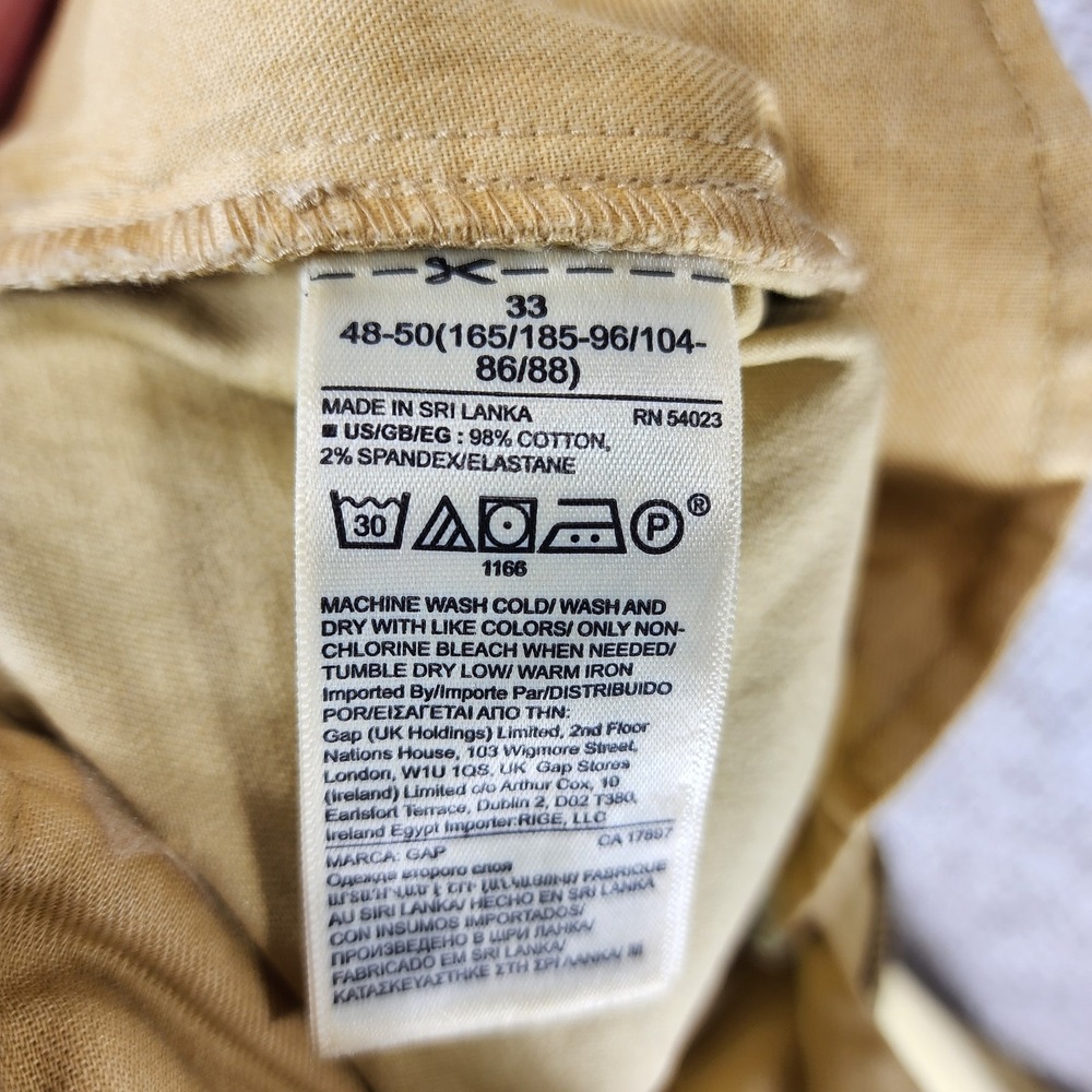 Gap Flex Cotton Chino Shorts Mens 33x12 Gold Casual Stretch Golf Comfort NWT - Picture 13 of 14